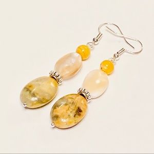 Golden Mexican Crazy Lace Agate Earrings